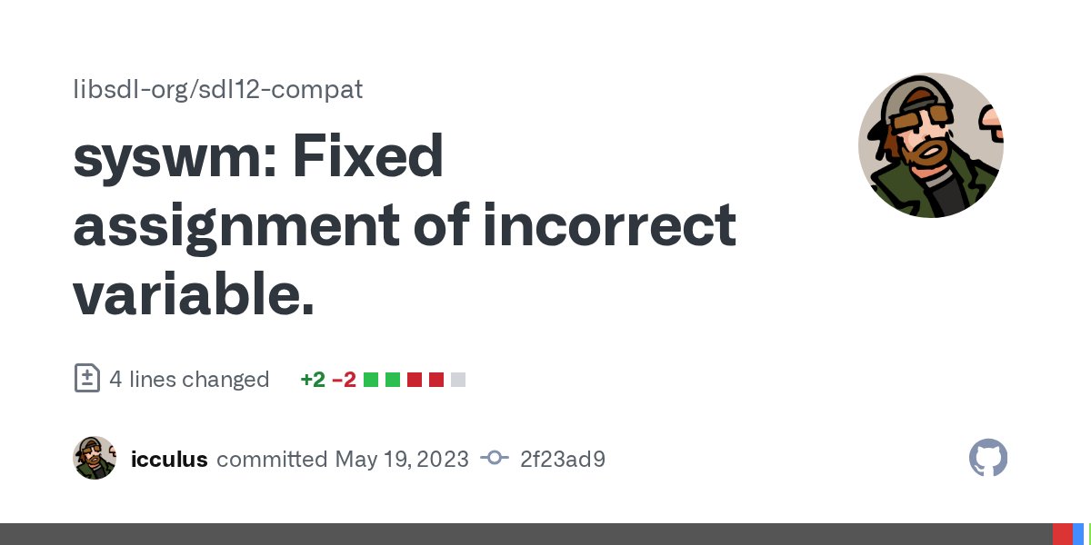 sdl_commits's tweet card. Reference PR #292.