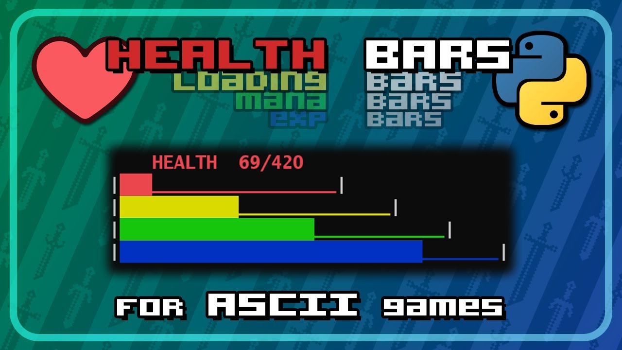 PythonLibHunt's tweet card. EASY Health Bars for BEGINNERS - Python ASCII Tutorial