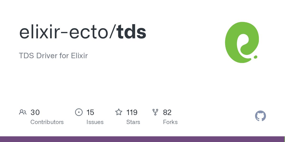awesome_elixir's tweet card. TDS Driver for Elixir. Contribute to elixir-ecto/tds development by creating an account on GitHub.