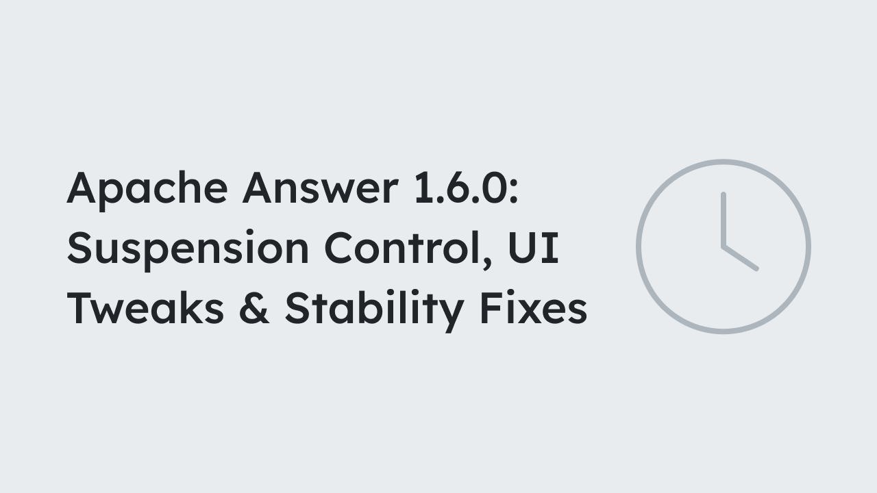 AnswerDev's tweet card. Answer 1.6.0 Introduces a new feature allowing administrators to customize the pause duration & Key Bug Fixes