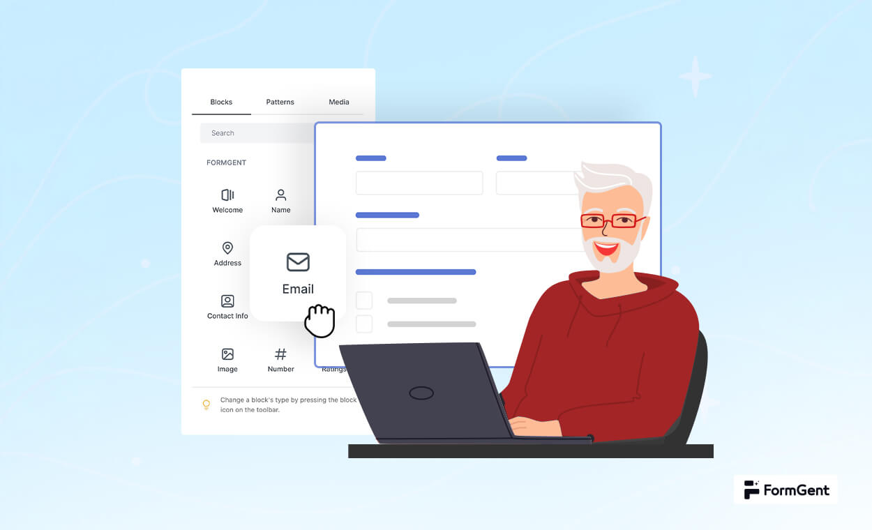 FormGent's tweet card. Explore top 4 online form builders for senior citizens to build forms effortlessly.