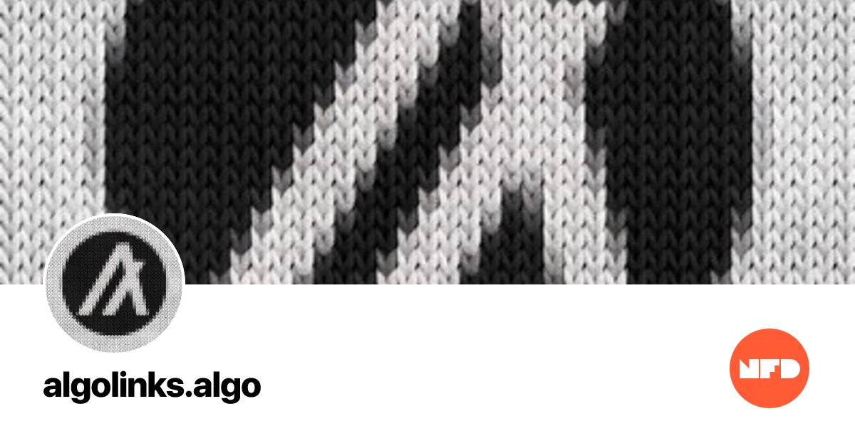 algolinksalgo's tweet card. NFDomains is the Algorand name service and marketplace for Non-Fungible Domains — unique, readable identities for your wallet.