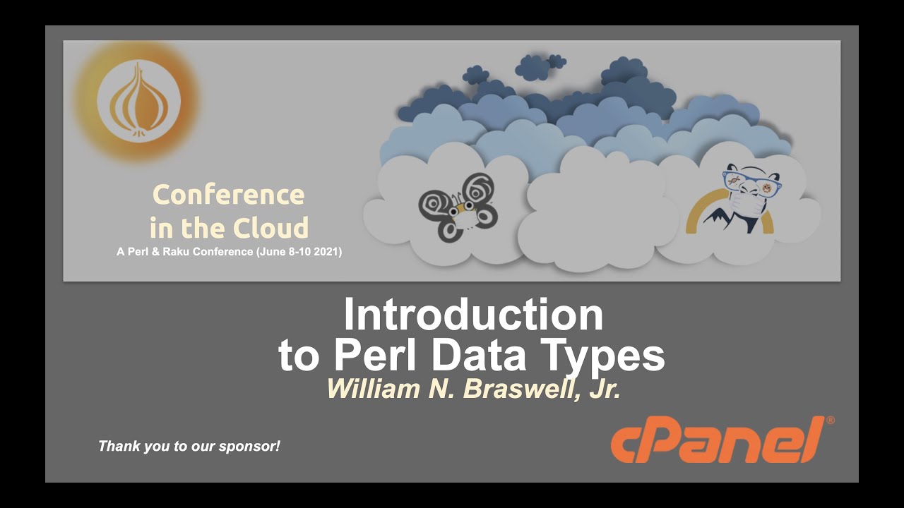 rperlcompiler's tweet card. Introduction to Perl Data Types - William N. Braswell, Jr.