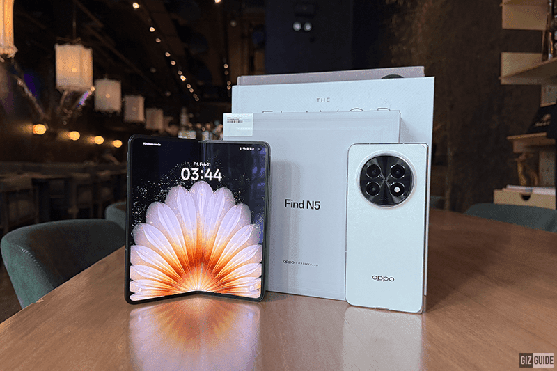 GIZGUIDEPH's tweet card. OPPO Philippines on Facebook seemingly started teasing the Find N5 , the company's newest flagship foldable smartphone. This is the Find...