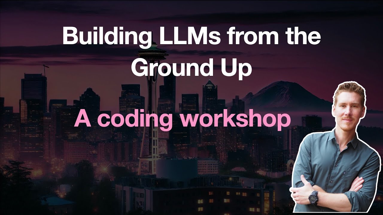 rasbt's tweet card. Building LLMs from the Ground Up: A 3-hour Coding Workshop