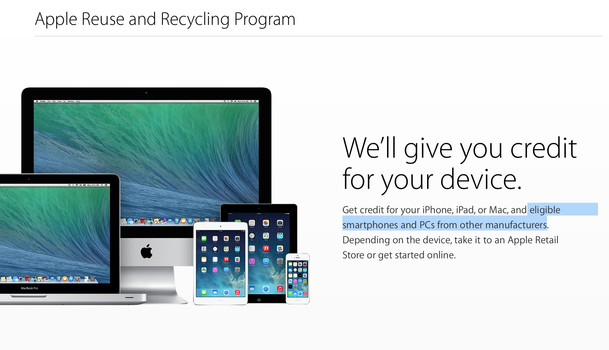 TechCrunch's tweet card. Apple has expanded its trade-in program, which offers credit towards new device purchases in exchange for older hardware, to non-Apple smartphones and PCs