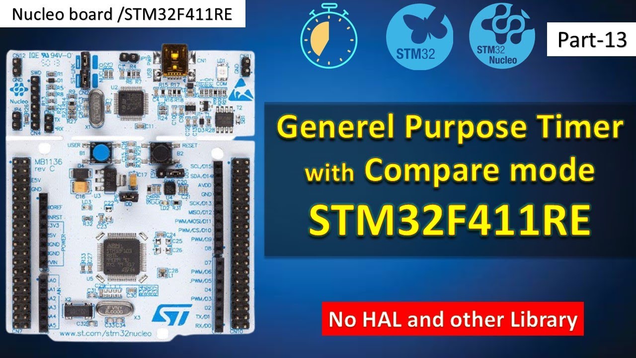 vlrobotech's tweet card. 13 General Purpose Timer with Compare mode with STM32F4 Nucleo Board