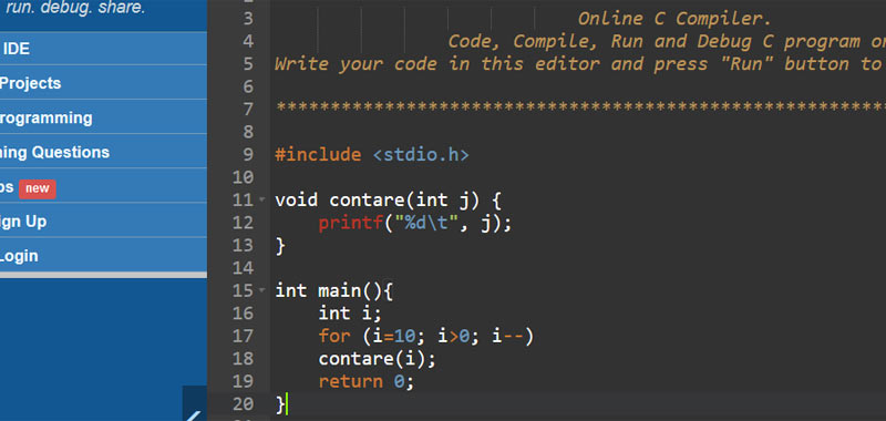 codingcreativo's tweet card. Il compilatore C online può essere utilizzato per compilare un programma o per effettuarne il debug. I compilatori che si trovano in rete sono molto