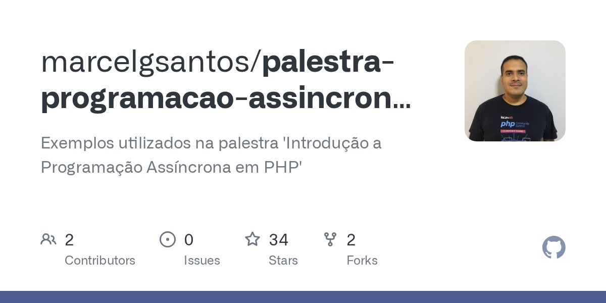 marcelgsantos's tweet card. Exemplos utilizados na palestra 'Introdução a Programação Assíncrona em PHP' - marcelgsantos/palestra-programacao-assincrona-com-php