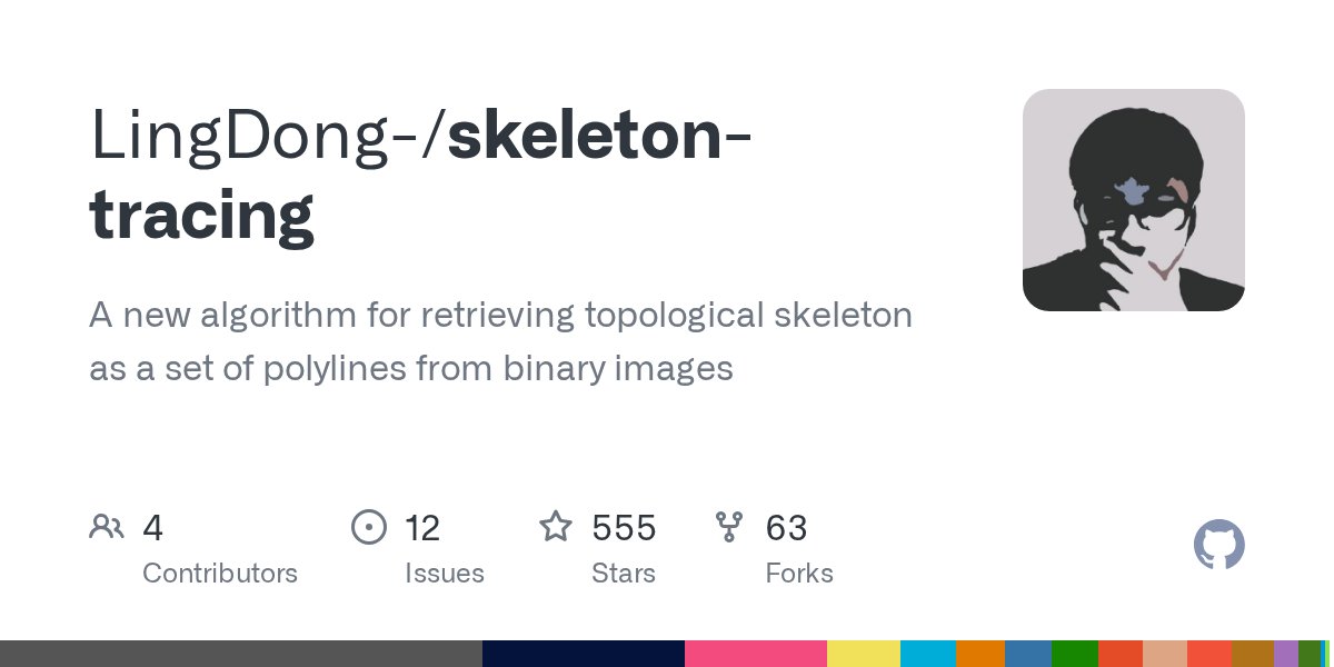 mayank_rajkumar's tweet card. A new algorithm for retrieving topological skeleton as a set of polylines from binary images - LingDong-/skeleton-tracing