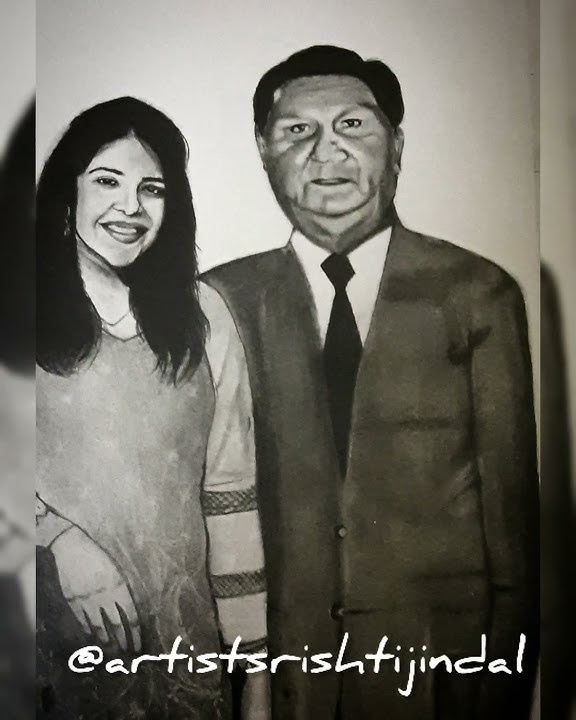 artistsjindal's tweet card. Grandfather & Granddaughter Sketch | Sketching & Shading | Portraits...