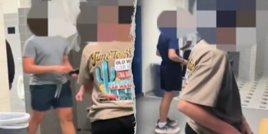 FoxNews's tweet card. Two Virginia teen students are being suspended after they were recorded on video questioning why a female student who identifies as male was in the boys locker room.