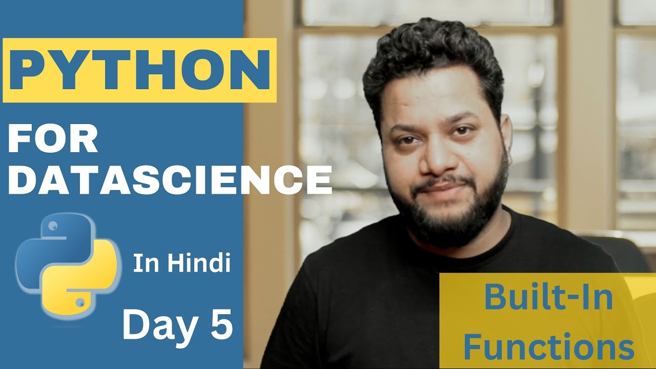 EducationTatva's tweet card. Python Built-in Functions | Datascience & AI in Hindi - Day 5 |...