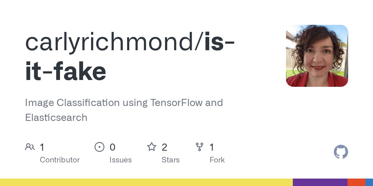 CarlyLRichmond's tweet card. Image Classification using TensorFlow and Elasticsearch - carlyrichmond/is-it-fake