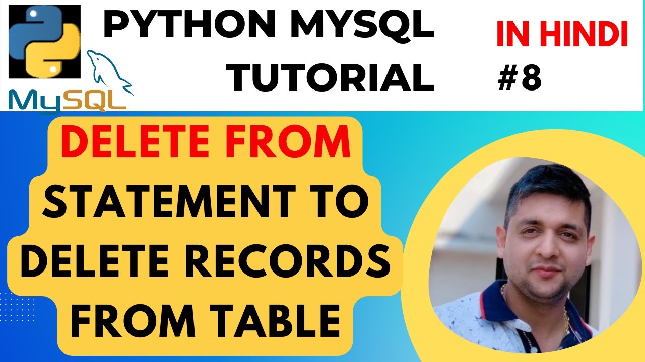 DatacodeSharad's tweet card. DELETE FROM Statement Deletes records from table in MySQL Python |...
