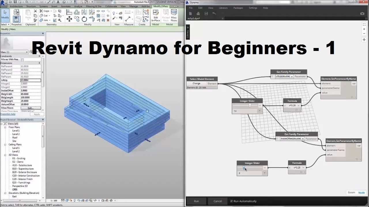 RevitTutorials1's tweet card. Revit Dynamo Tutorial for Beginners - 1