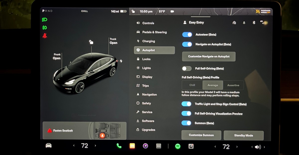 jedisct1's tweet card. Elon Musk might be driving FSD hands-free.