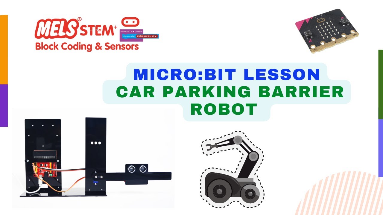MELS43764084's tweet card. Micro:bit Lesson-Micro:bit L3L7A Car Parking Barrier Robot || Servo...