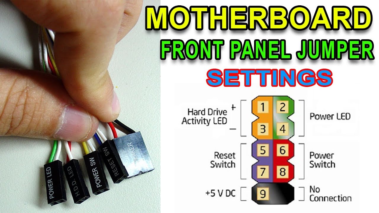 computicslab's tweet card. Motherboard Front Panel Jumper Settings | Power On Reset HDD Led...