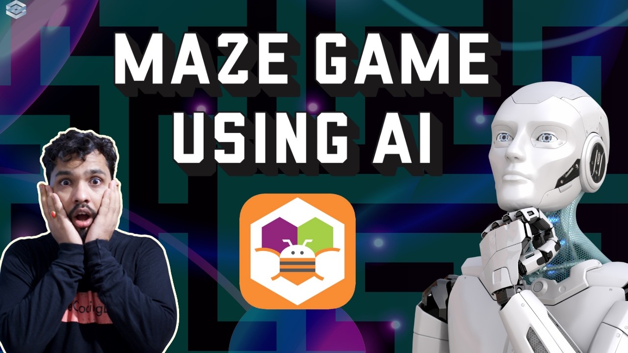 the_coding_bus's tweet card. AI Maze Game in MIT App Inventor – No Code AI