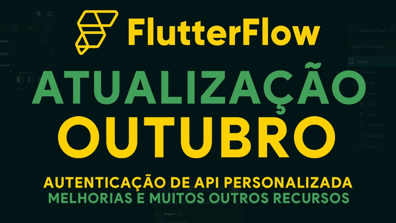 flutterflowbr's tweet card. UPDATE FLUTTERFLOW - AUTENTICAÇÃO VIA API E NOVOS RECURSOS | OUTUBRO