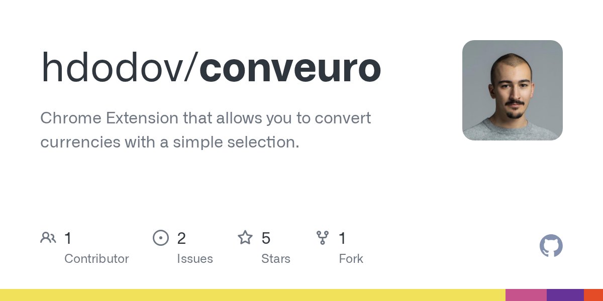 _r_Programming's tweet card. Chrome Extension that allows you to convert currencies with a simple selection. - hdodov/conveuro