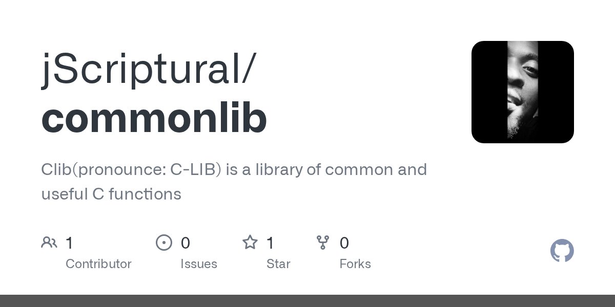 _darkcode_'s tweet card. Clib(pronounce: C-LIB) is a library of common and useful C functions - jScriptural/commonlib