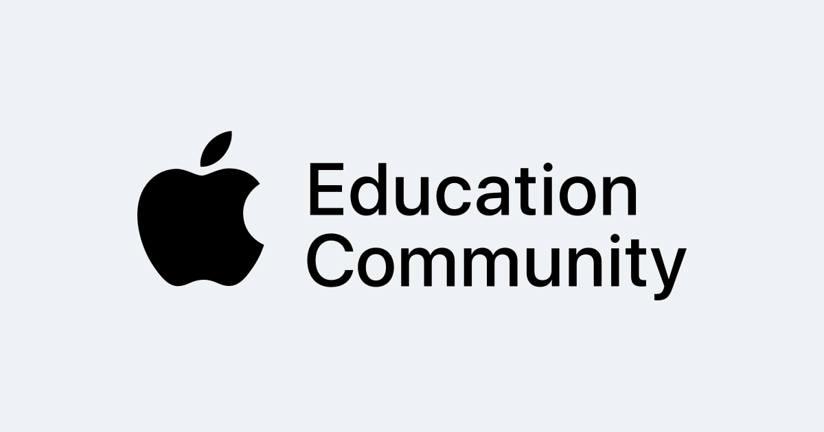 AppleEDU's tweet card. Join the professional learning hub for educators using Apple technology. Learn new skills and connect with others for collaboration and inspiration.