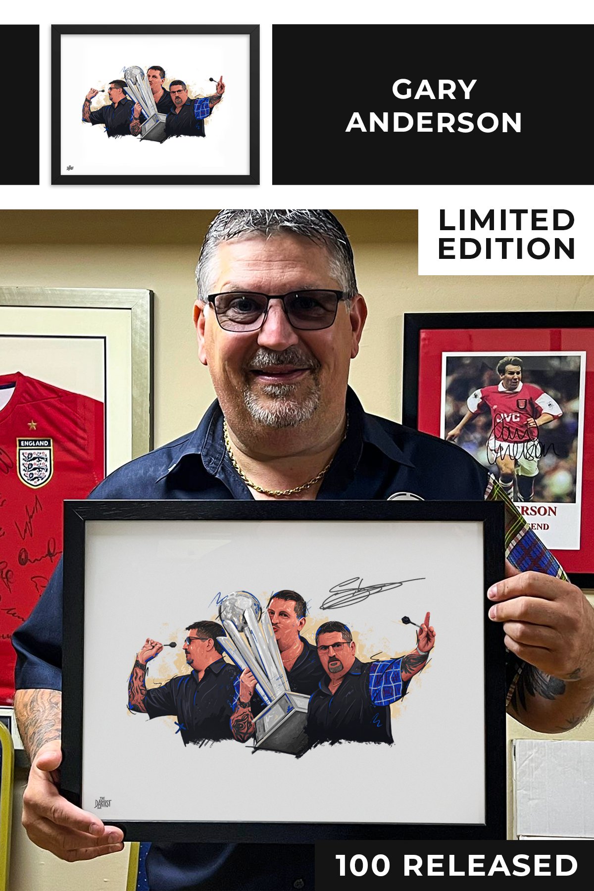 DunveganDarts's tweet card. A tangible piece of history, signed by two-time world champion and darting icon Gary Anderson. 100 Hand Signed prints available in the world. Included is the Legend Edition Silver Display Card,...
