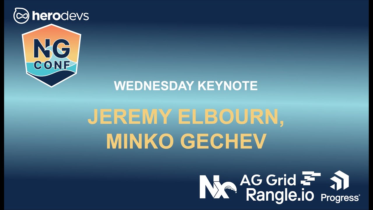 angular's tweet card. NG Conf 2024 Wednesday Morning Keynote w Jeremy Elbourn & Minko Gechev