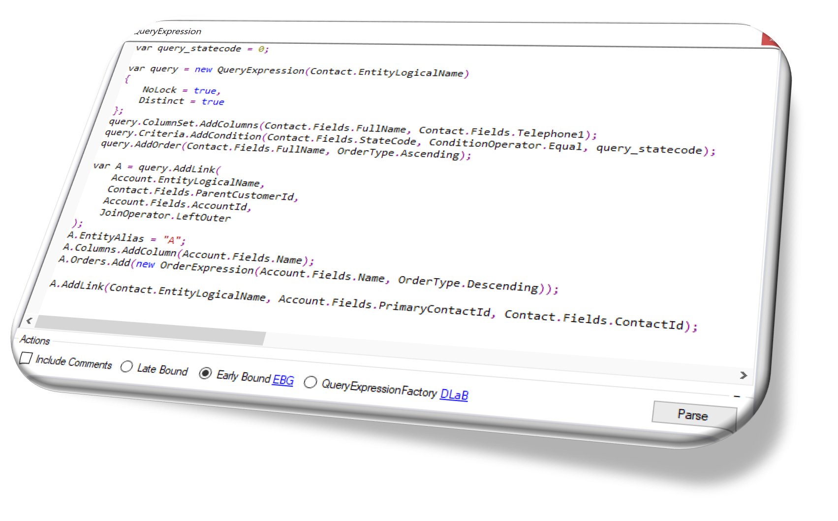 rappen's tweet card. I released a new flavor of the existing feature Generate code for QueryExpression in FetchXML Builder for XrmToolBox! Why?