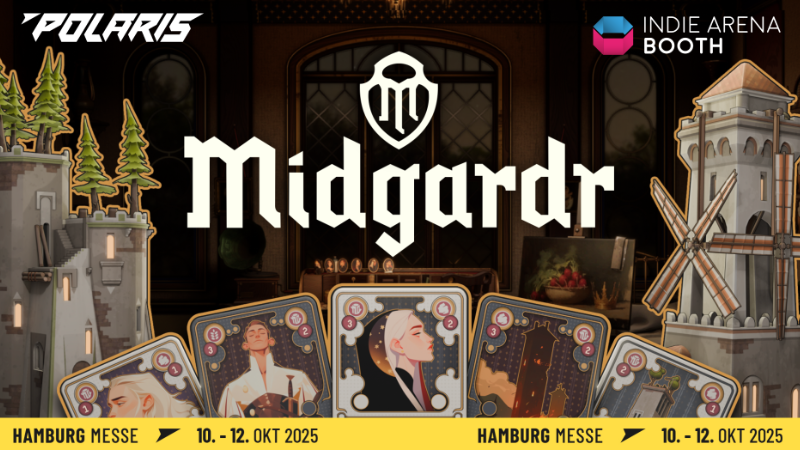 holy_radish_'s tweet card. We showcased Midgardr at Polaris 2025 in Hamburg as one of only 10 teams selected by Indie Booth Arena, and players loved it more than we could imagine!