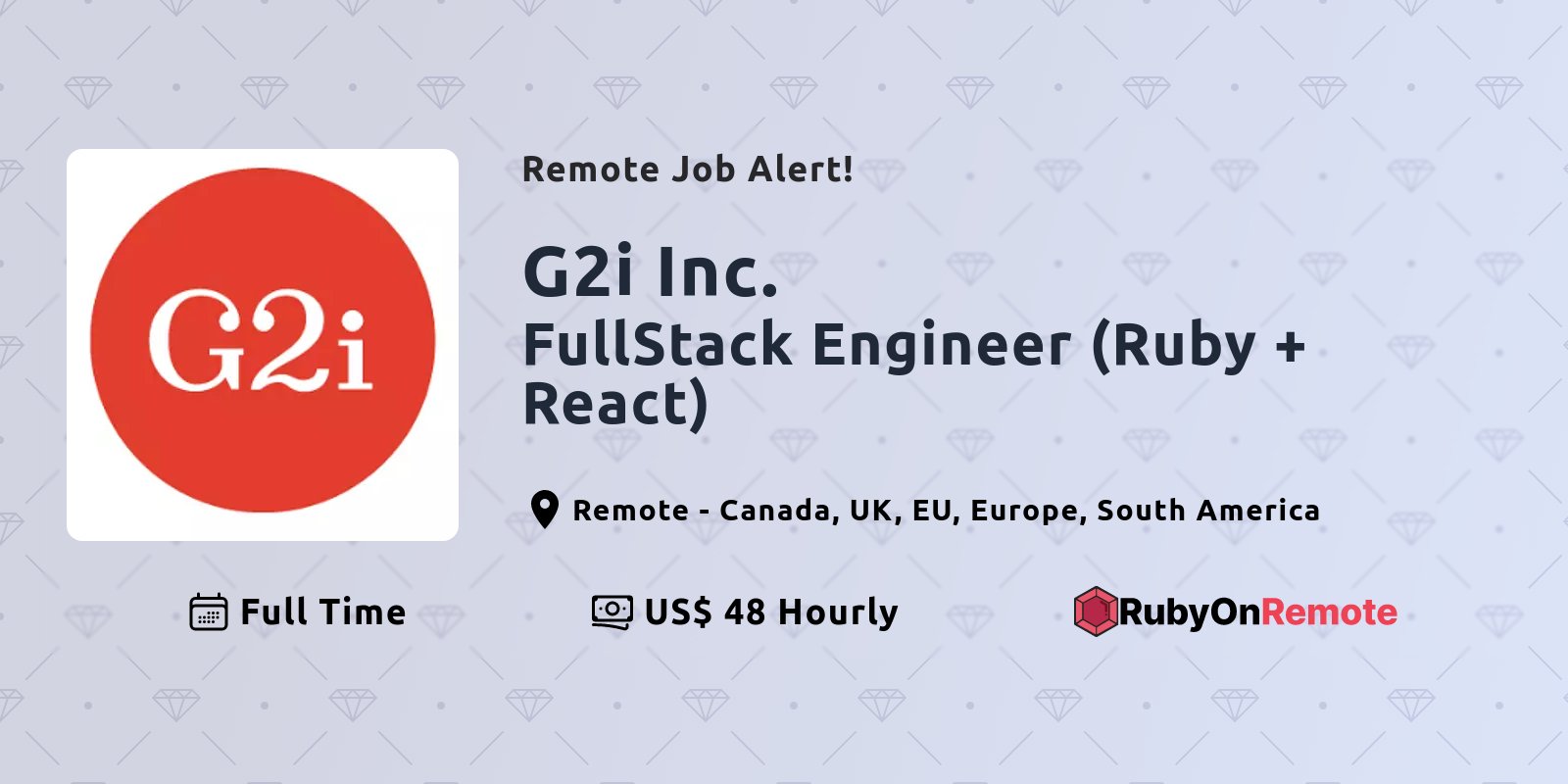 RubyOnRemote's tweet card. Find curated remote ruby jobs in one place. Join the remote work force.