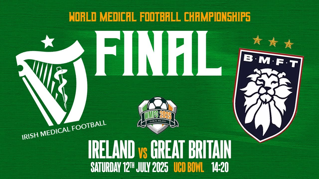 CorkBusinessLge's tweet card. World Medical Football Championships Final - 2025 - Ireland v Great...