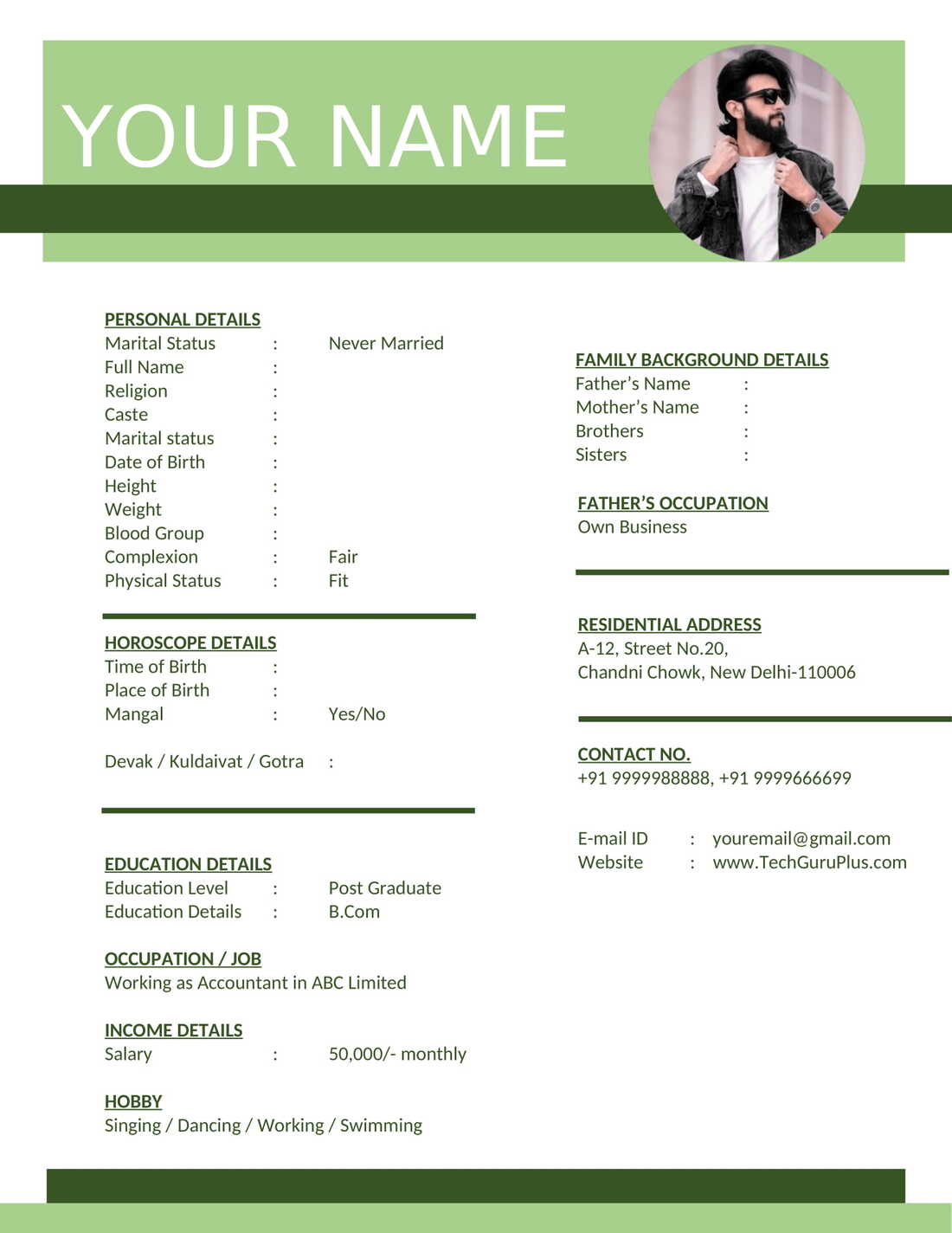 TechGuruPlus's tweet card. Don't let your marriage biodata hold you back! Choose from our collection of biodata templates to showcase your best qualities and increase your chances