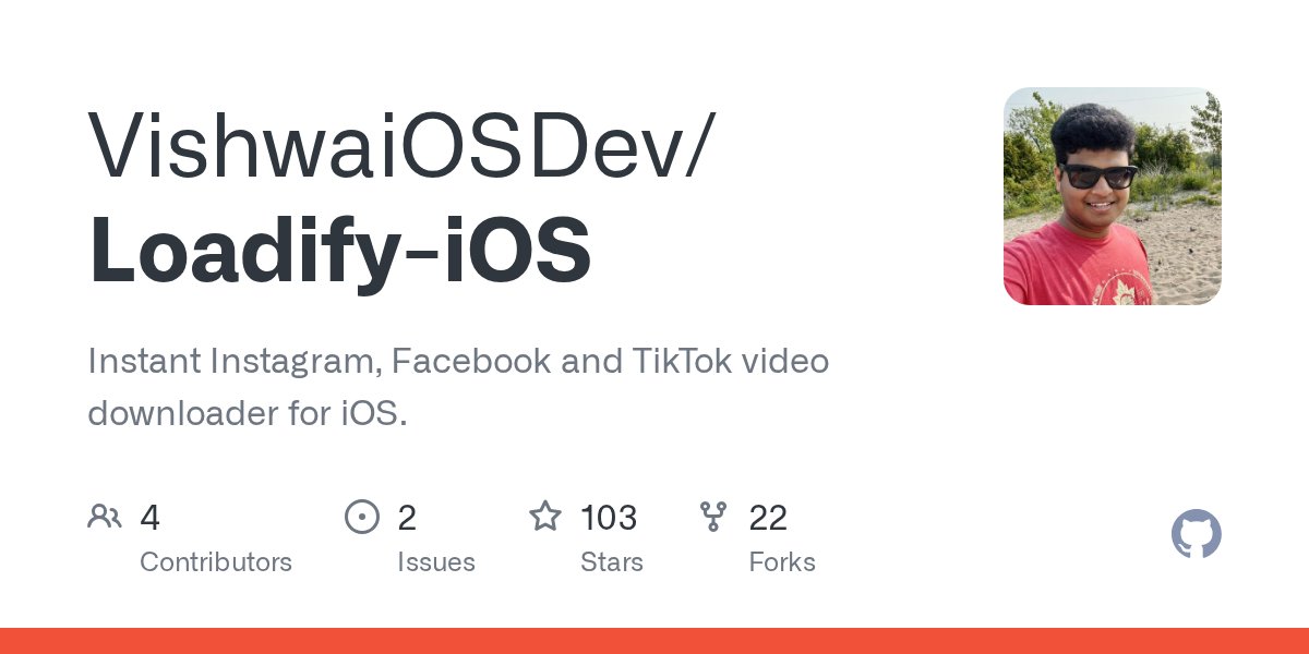 vishwaiosdev's tweet card. Instant Instagram, Facebook and TikTok video downloader for iOS. - VishwaiOSDev/Loadify-iOS