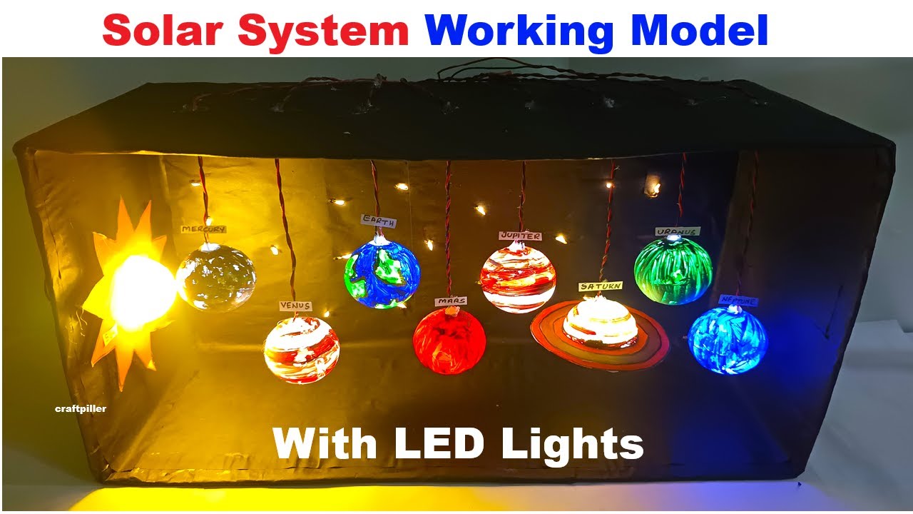 howtofunda's tweet card. solar system working model with led lights - box type - science...