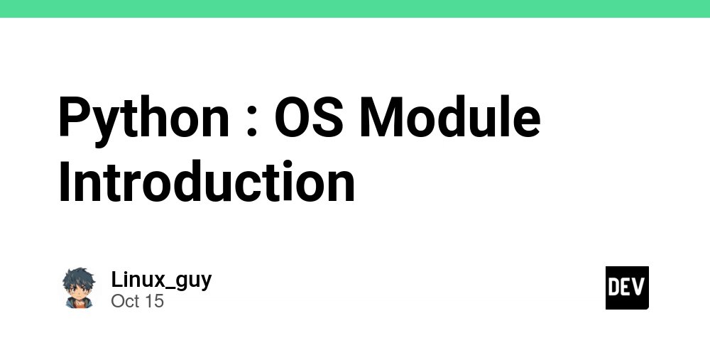prod42net's tweet card. OS module in order to import OS module we use import os Enter fullscreen mode ...