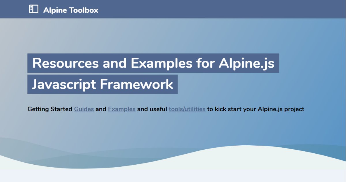 amritnagi's tweet card. Guides and examples to help you started quickly to creating websites using Alpine.js!