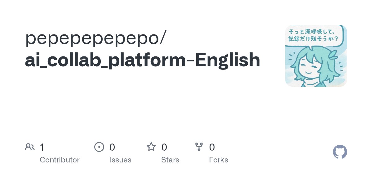 peace4342's tweet card. Contribute to pepepepepepo/ai_collab_platform-English development by creating an account on GitHub.