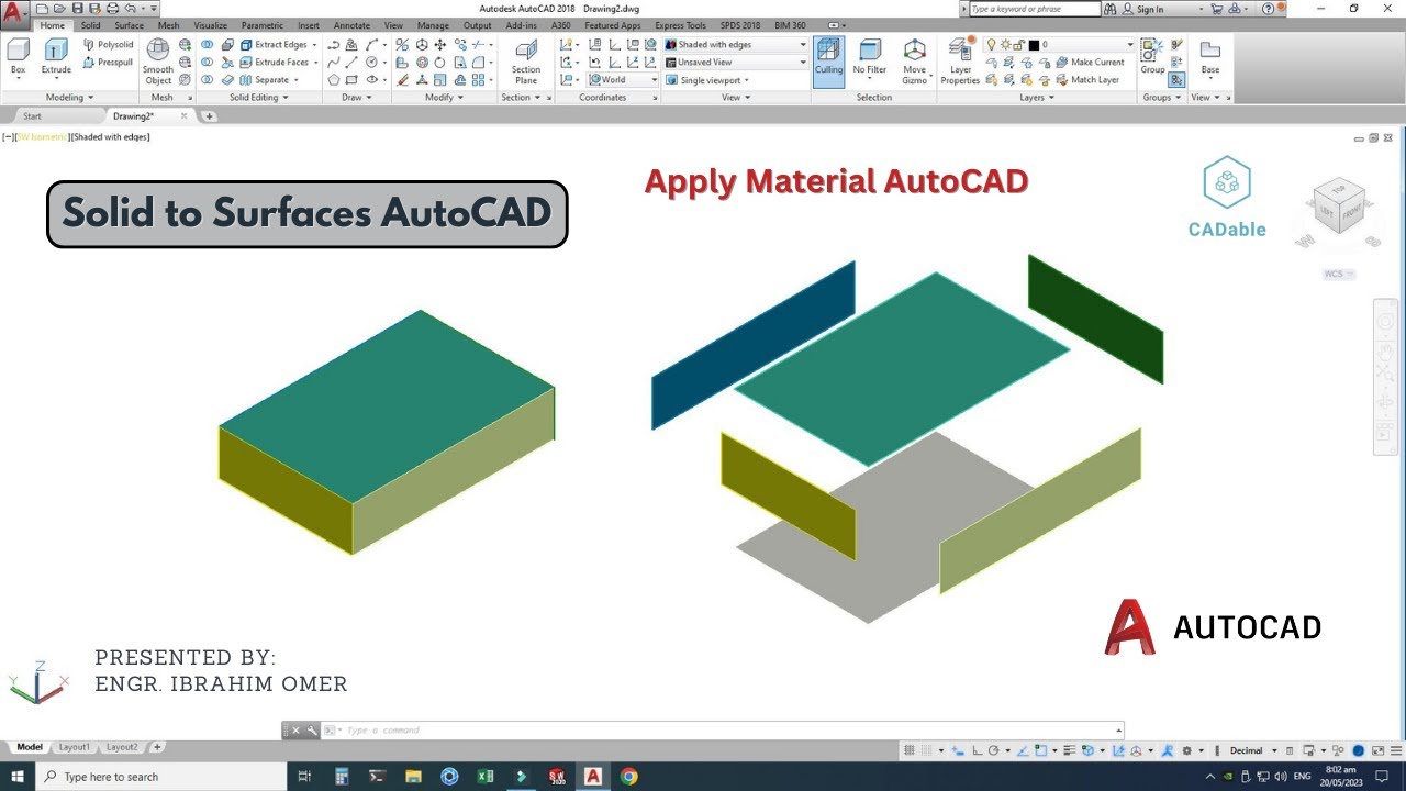 ibrahimumer007's tweet card. Solid to Surfaces AutoCAD | Apply Material AutoCAD | Convert Solid...
