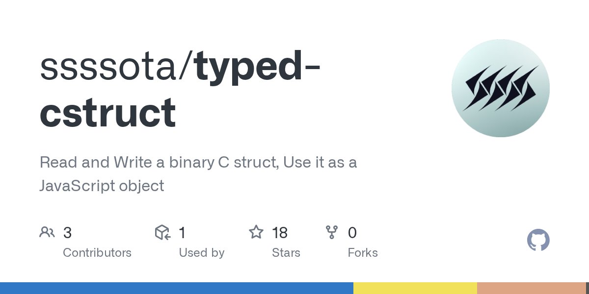 progfay's tweet card. Read and Write a binary C struct, Use it as a JavaScript object - ssssota/typed-cstruct
