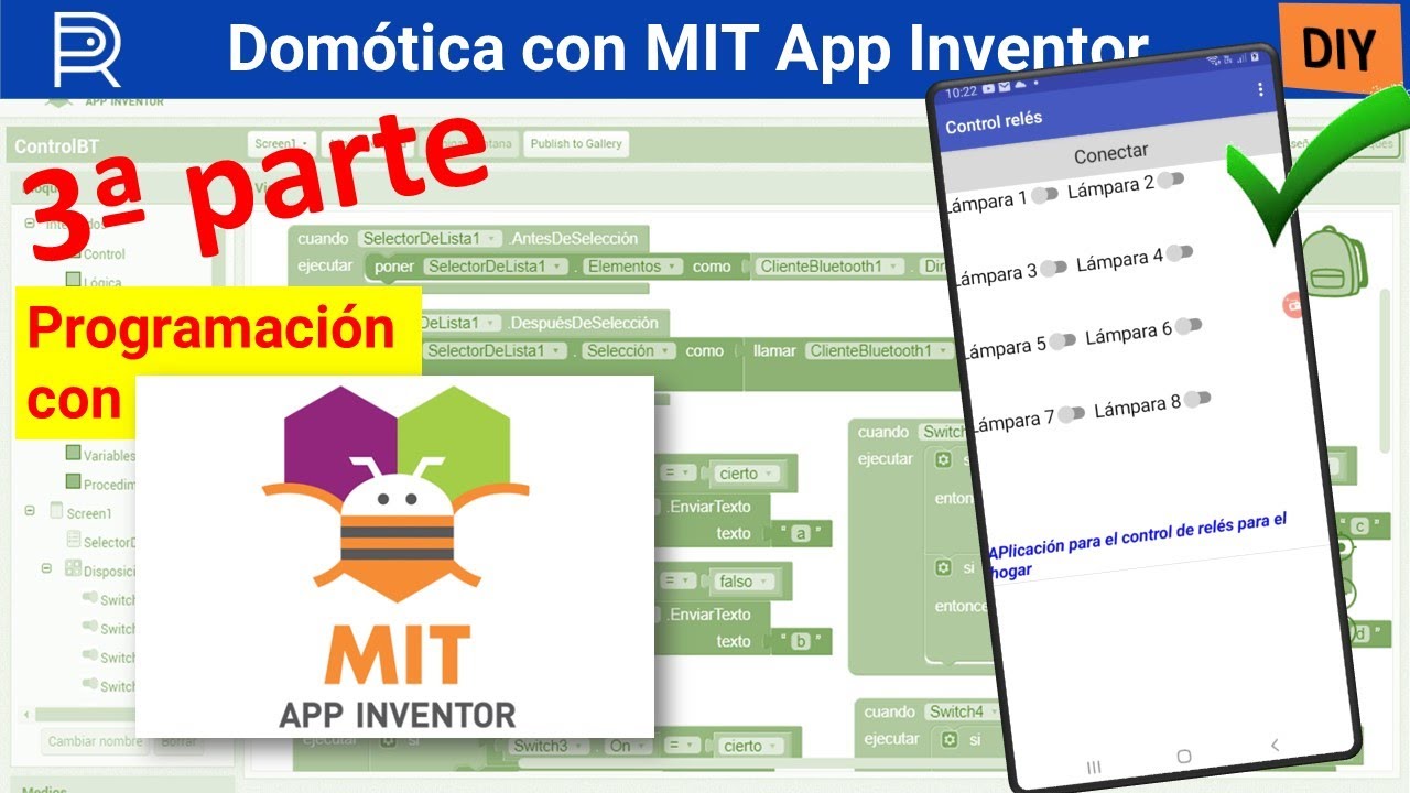 RobotecsRyT's tweet card. ✅ 3️⃣ DOMOTICA - Programa #MITAppINVENTOR Controla tu casa 🏡 desde...