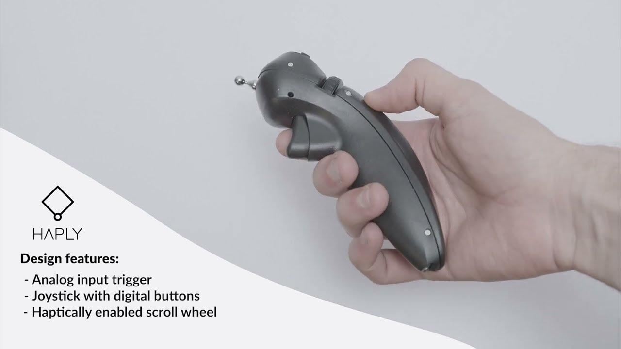 HaplyRobotics's tweet card. How This Custom Handle Transforms Robot Control and Simulation |...