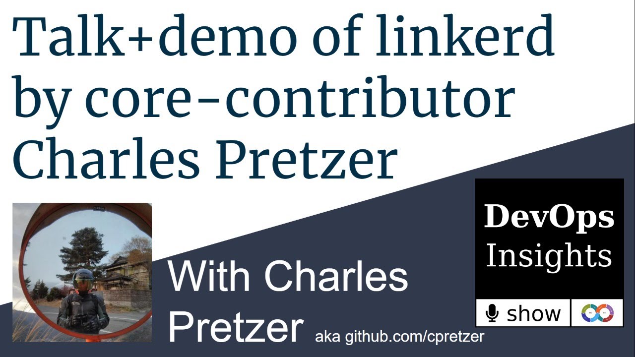 DevOpsInShow's tweet card. Talk and demo of linkerd by core-contributor Charles Pretzer