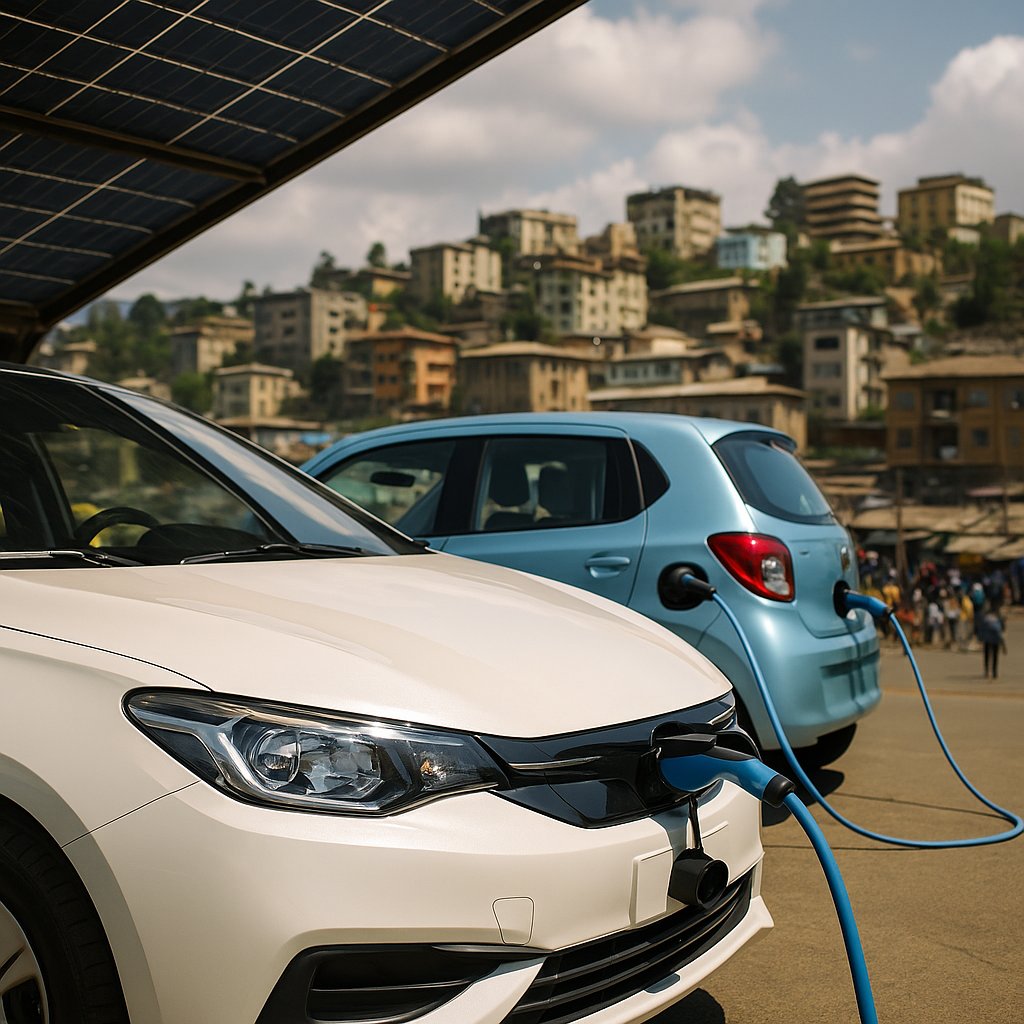 EVCurveFuturist's tweet card. Ethiopia is racing ahead in Africa’s EV shift—banning ICE imports, boosting hydropower, and redefining transport with China’s backing. The road is electric.