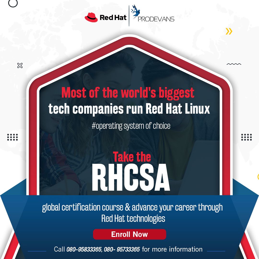 TechProdevans's tweet card. Become a Red Hat Certified System Administrator, and enhance your career growth by 10X. Benefits of registering for the course: ~ FREE Red Hat Video Classes (VC) for the same course for 90 Days. ~...