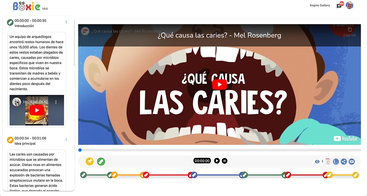 ClassInTheBox's tweet card. Lectura de textos o visualización de vídeos interactivos con Böxie