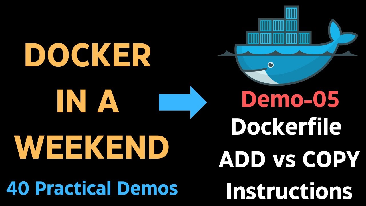 stacksimplify's tweet card. Dockerfile ADD vs COPY – Simplified Explanation!
