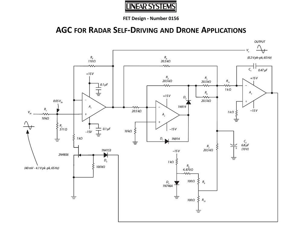 Linear_Systems's tweet card. Looking for a smart way to keep your signal levels steady in radar or drone systems? This clever AGC (Automatic Gain Control) design uses a JFET as a voltage-controlled resistor to dynamically manage...